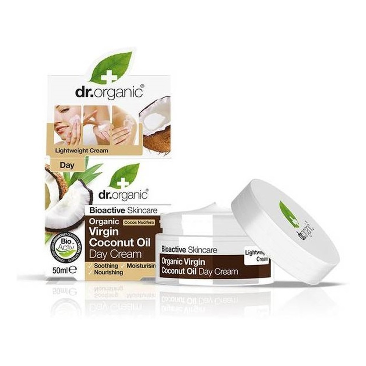 Dr.Organic Virgin Coconut Oil Day Cream odżywczo-zmiękczający Krem na dzień do skóry suchej 50ml