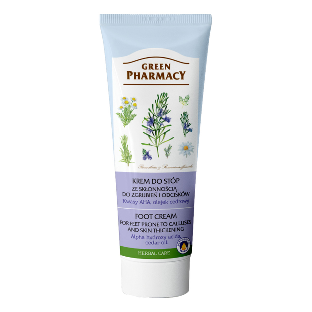 Green Pharmacy Herbal Cosmetics Foot Care Krem Do Stóp z Kwasami AHA i Olejkiem Cedrowym 75ml