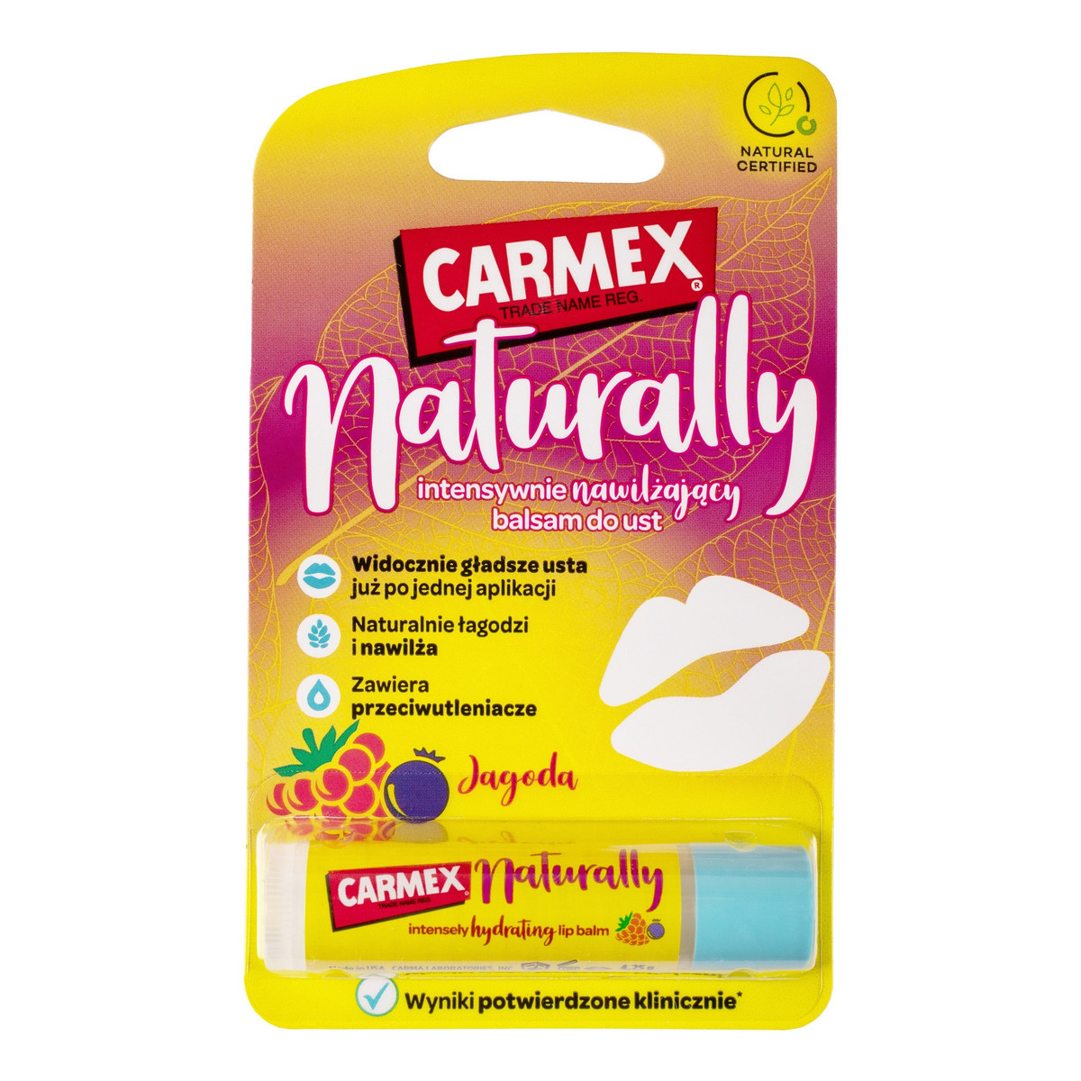 Carmex Naturally Intensywnie Nawilżający Balsam do ust-jagoda 4,25 g 4.25g
