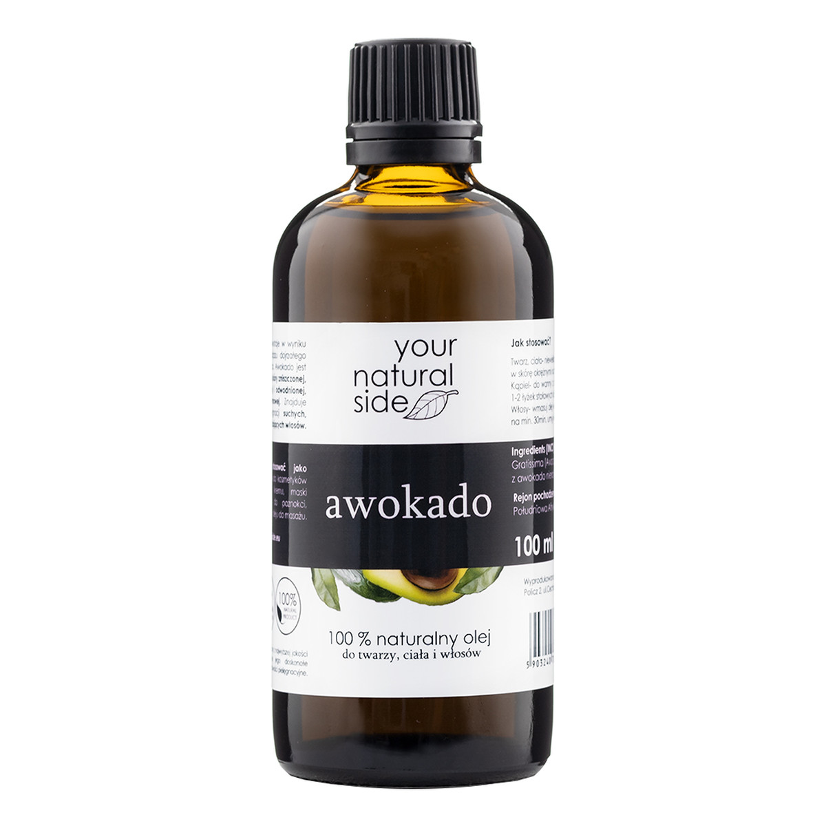 Your Natural Side Naturalny 100% Olej Awokado nierafinowany 100ml