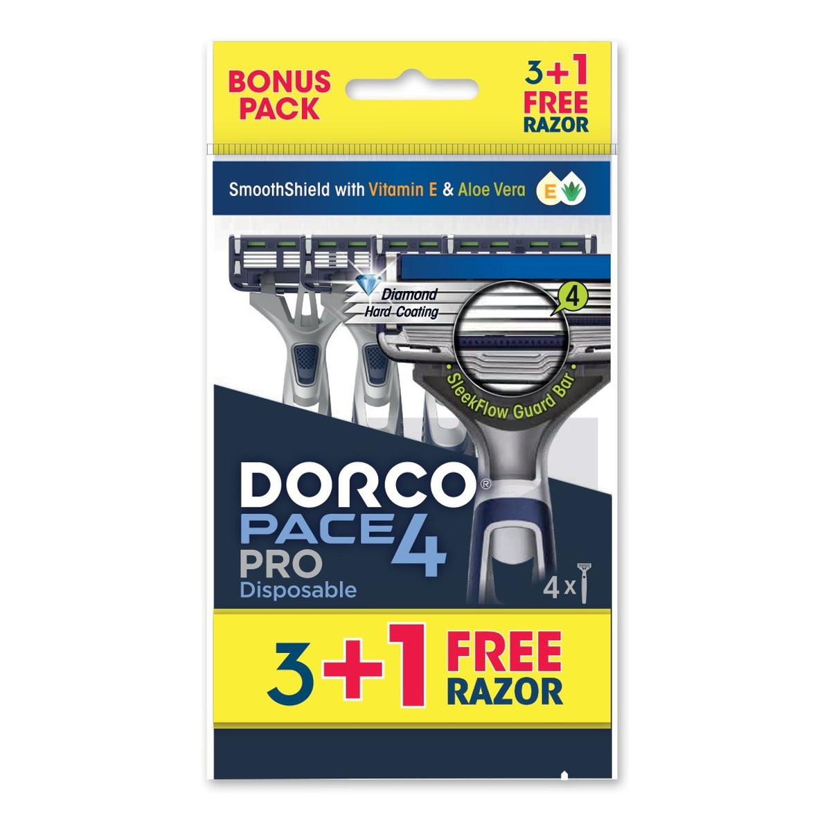 Dorco Pace 4 Pro Maszynka do golenia jednorazowa 4 ostrza