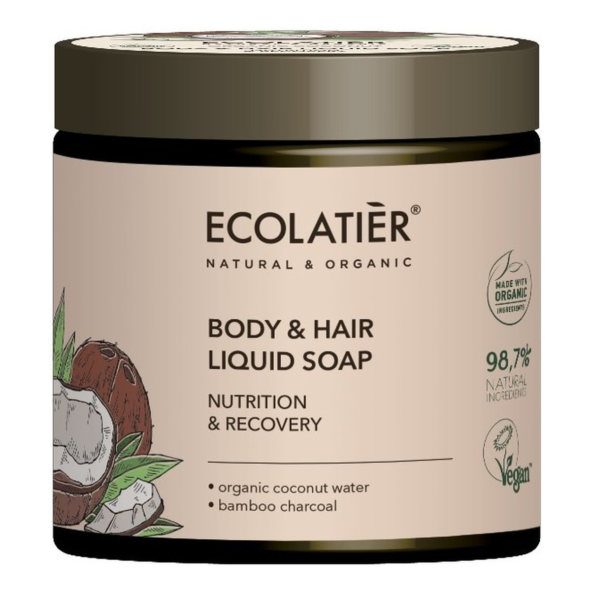 Ecolatier Coconut Mydło do ciała i włosów Odżywianie i Regeneracja 350ml