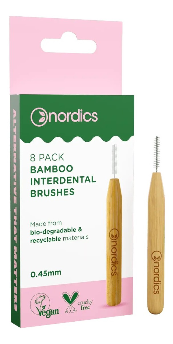 Bamboo interdental brushes bambusowe szczoteczki do czyszczenia przestrzeni międzyzębowej 0.45mm 8szt