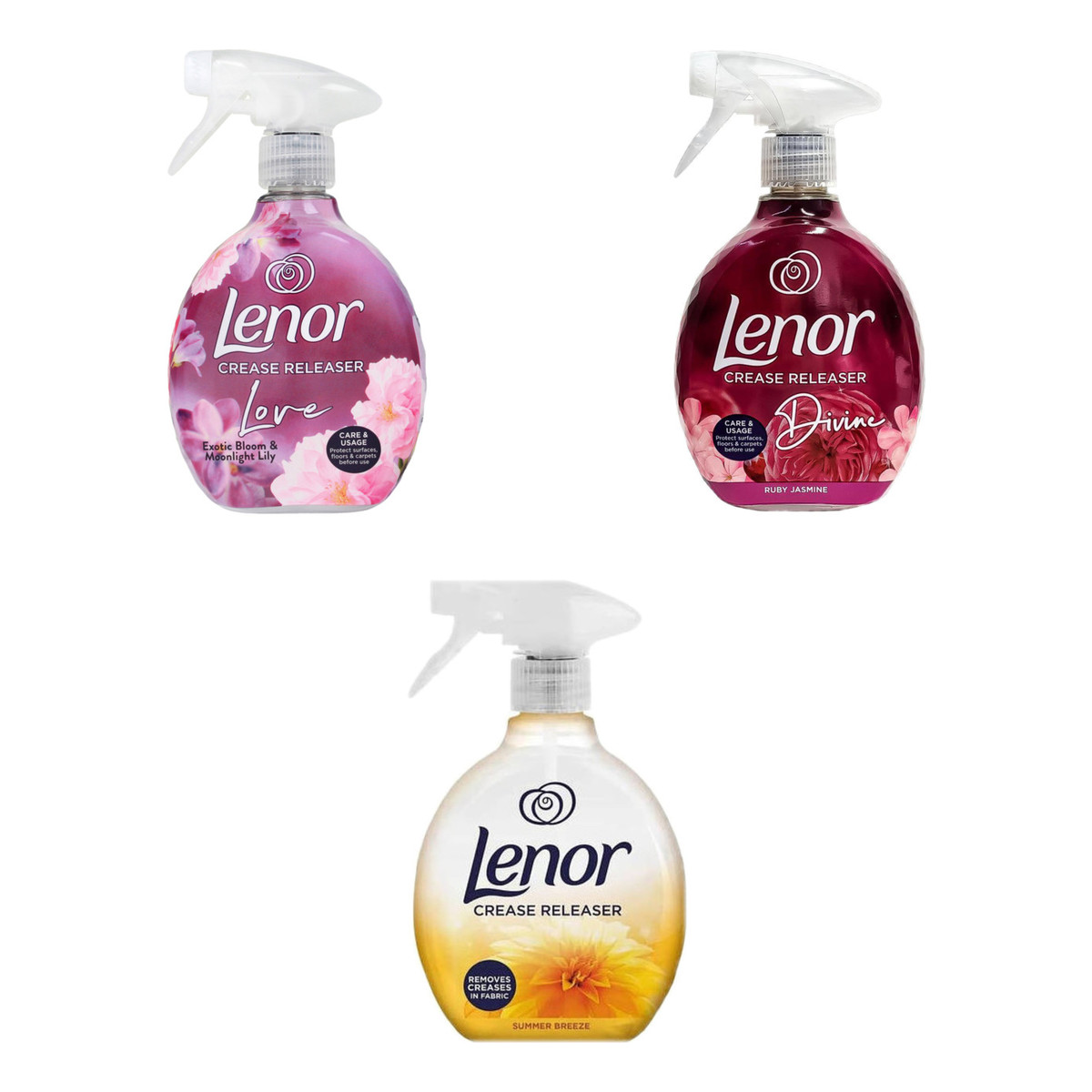 Lenor Żelazko w sprayu o zapachu Bloom + Jasmine + Summer Breeze 3x500ml