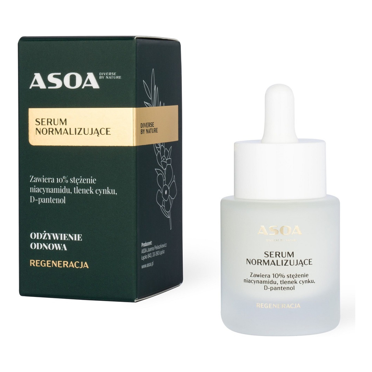 Asoa Serum normalizujące z 10% niacynamidem 30ml