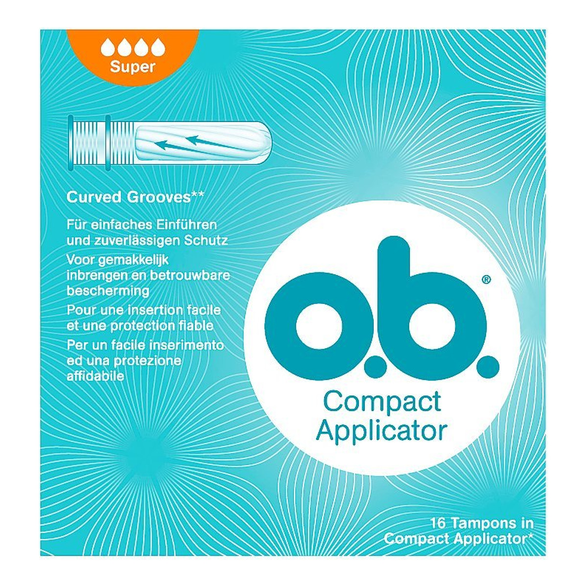 O.B. ProComfort Compact Applicator Super Tampony z aplikatorem 1op.-16szt