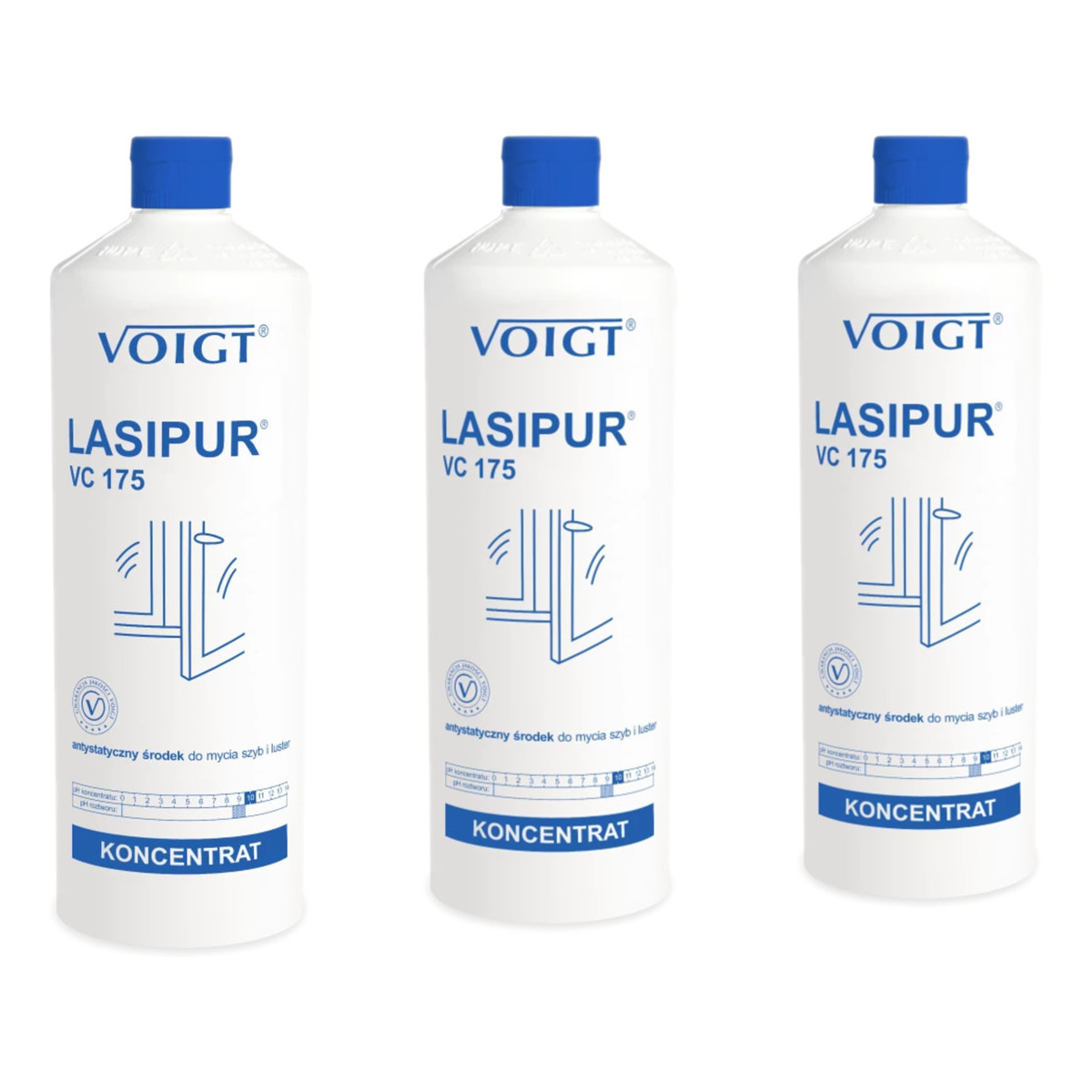 Voigt Lasipur Antystatyczny Środek Do Mycia Szyb I Luster VC175 3x1L