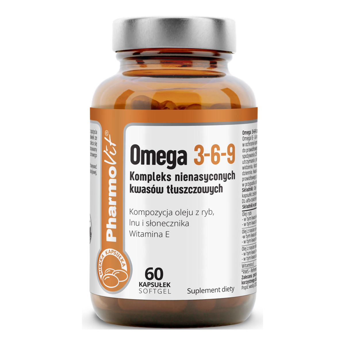 Pharmovit Omega 3-6-9 kompleks nienasyconych kwasów tłuszczowych suplement diety 60 kapsułek EAN: 5902 82.2g