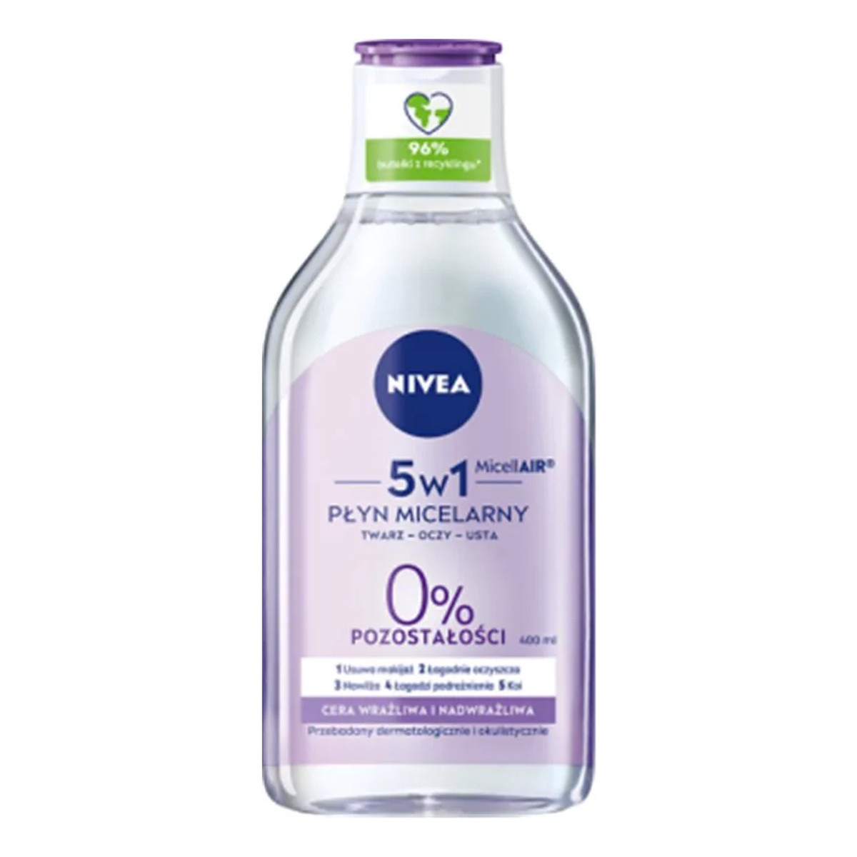 Nivea 3w1 Pielęgnujący Płyn Micelarny Do Cery Wrażliwej 400ml