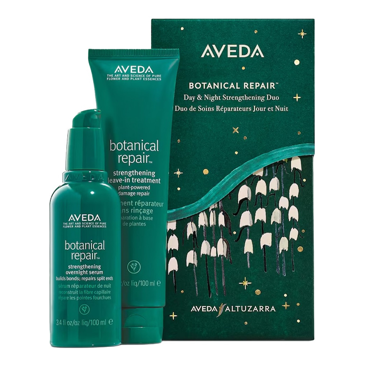 Aveda Botanical Repair Zestaw wzmacniające serum do włosów na noc 100ml + wzmacniająca kuracja do włosów bez spłukiwania 100ml