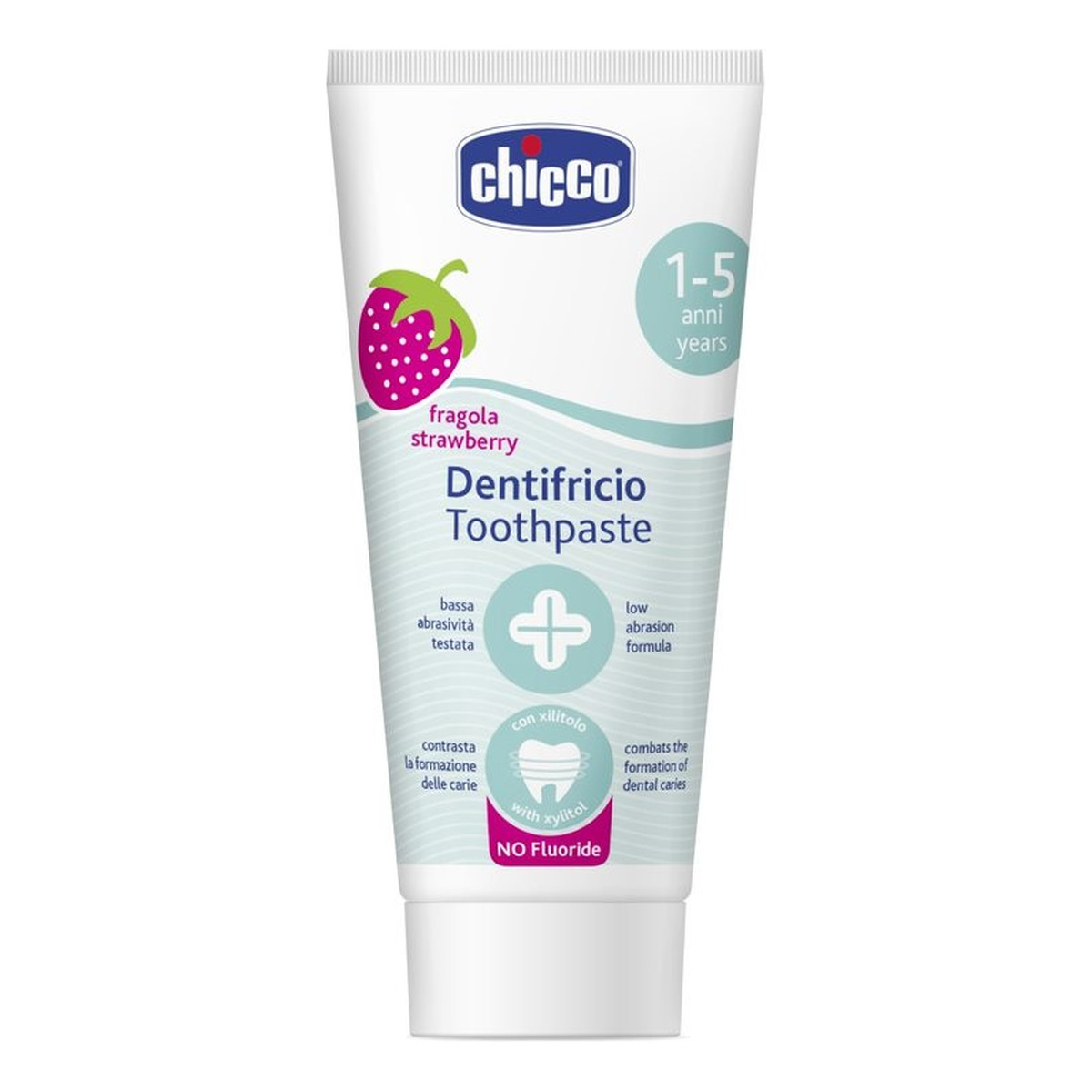 Chicco Toothpaste pasta do zębów bez fluoru o smaku truskawkowym 1-5l 50ml