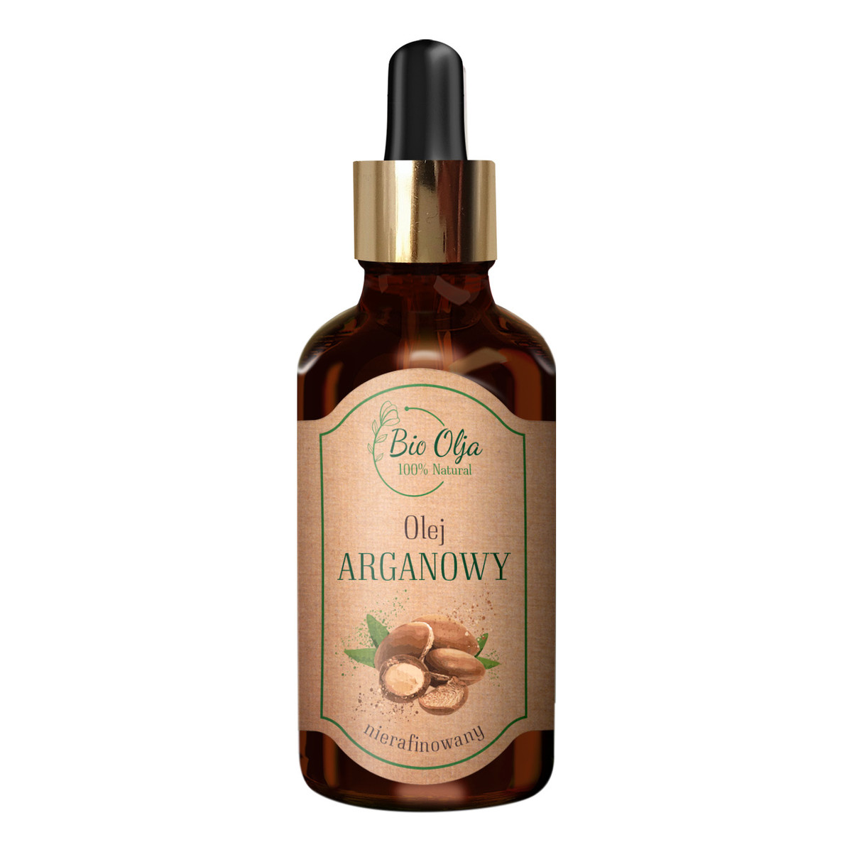 Bio Olja BIO OLEJ ARGANOWY - 100% Bio olej arganowy zimnotłoczony, nierafinwany bez konserwantów, 50ml