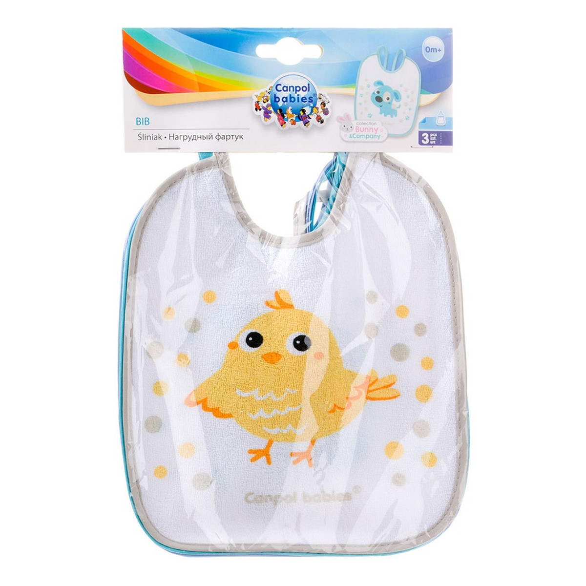 Canpol Babies Zestaw śliniaków nieprzemakalnych z frotte bunny&company 3szt