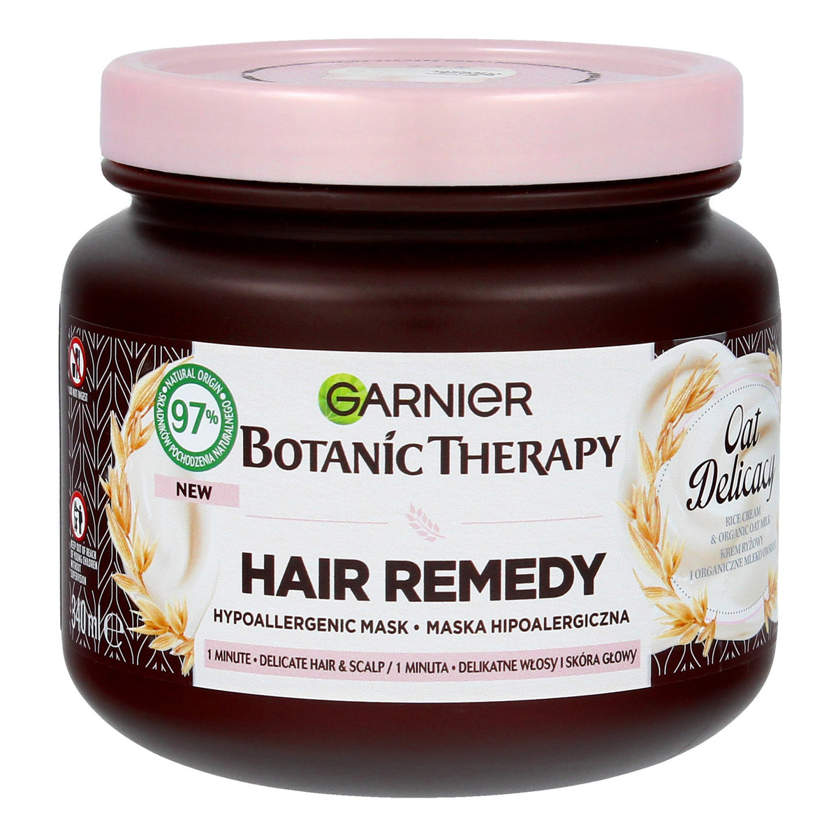 Garnier Botanic Therapy Hypoalergiczna Maska do włosów delikatnych z mlekiem owsianym i kremem ryżowym 340ml