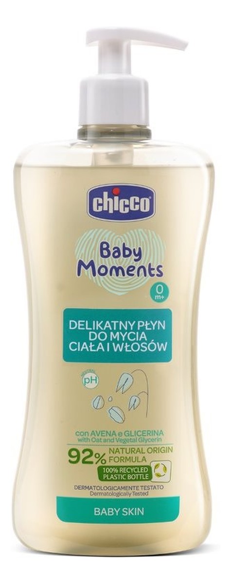 Delikatny płyn do mycia ciała i włosów 0m+