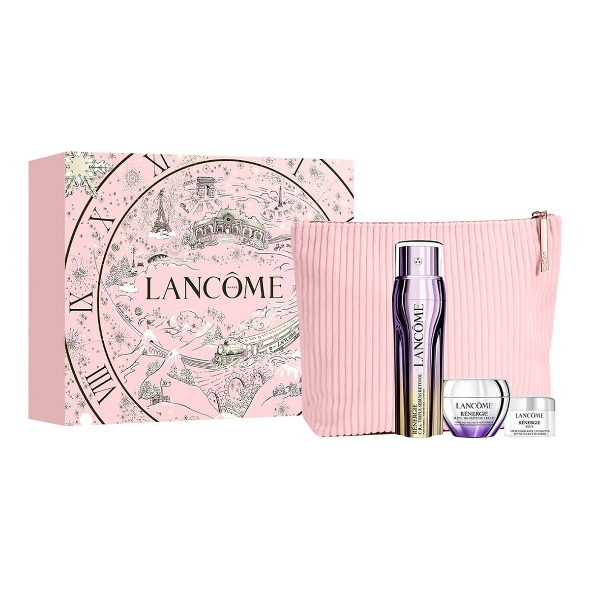 Lancome Renergie Zestaw przeciwstarzeniowe serum z retinolem 50ml + krem przeciwzmarszczkowy 15ml + krem pod oczy 5ml + kosmetyczka