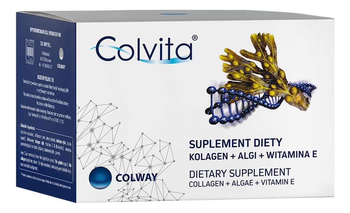 Suplement naturalny kolagen z algami i witaminą E suplement diety 120 kapsułek
