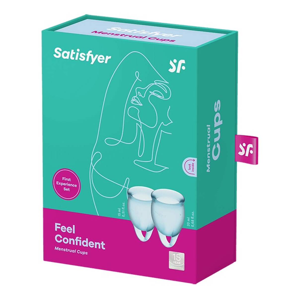 Satisfyer Feel Confident Menstrual Cup Zestaw kubeczków menstruacyjnych 15ml + 20ml light blue