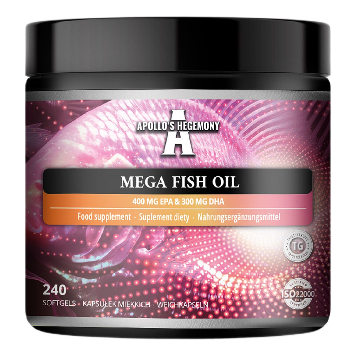 Apollo's Hegemony Mega Fish Oil suplement diety 240 Kapsułek