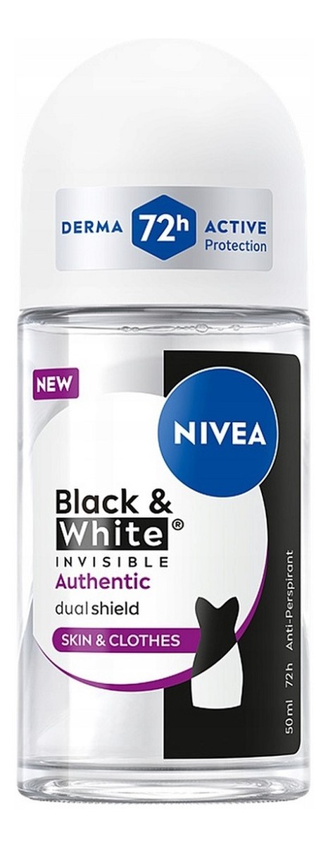 Black white invisible authentic antyperspirant w kulce