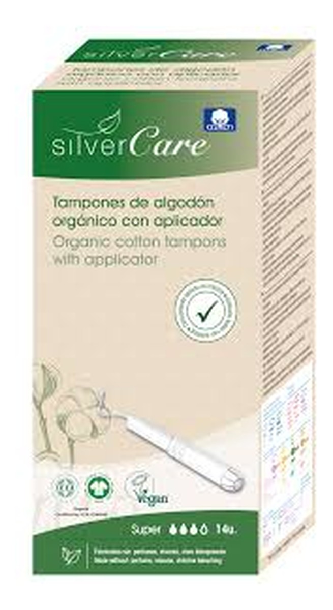 Organiczne bawełniane tampony Super z aplikatorem 100% bawełny organicznej 14szt
