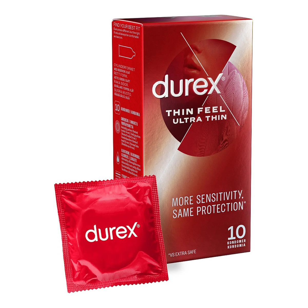 Durex Feel thin ultra super cienkie prezerwatywy lateksowe 10szt