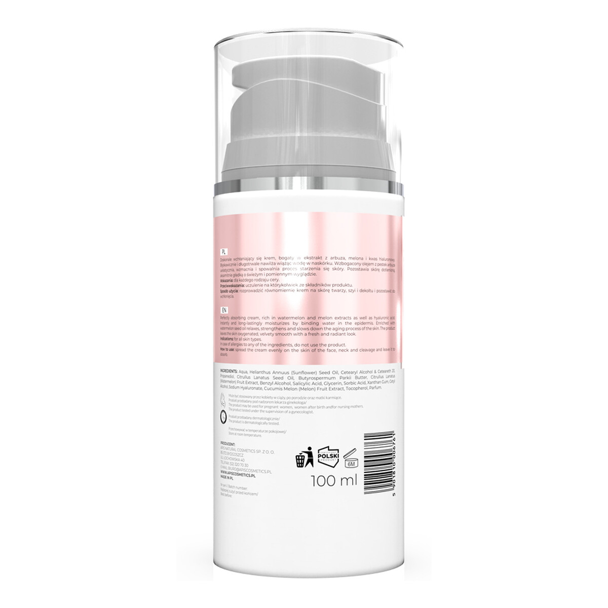Apis Arbuzowe Orzeźwienie Krem do twarzy nawilżający z arbuzem i kwasem hialuronowym 100ml