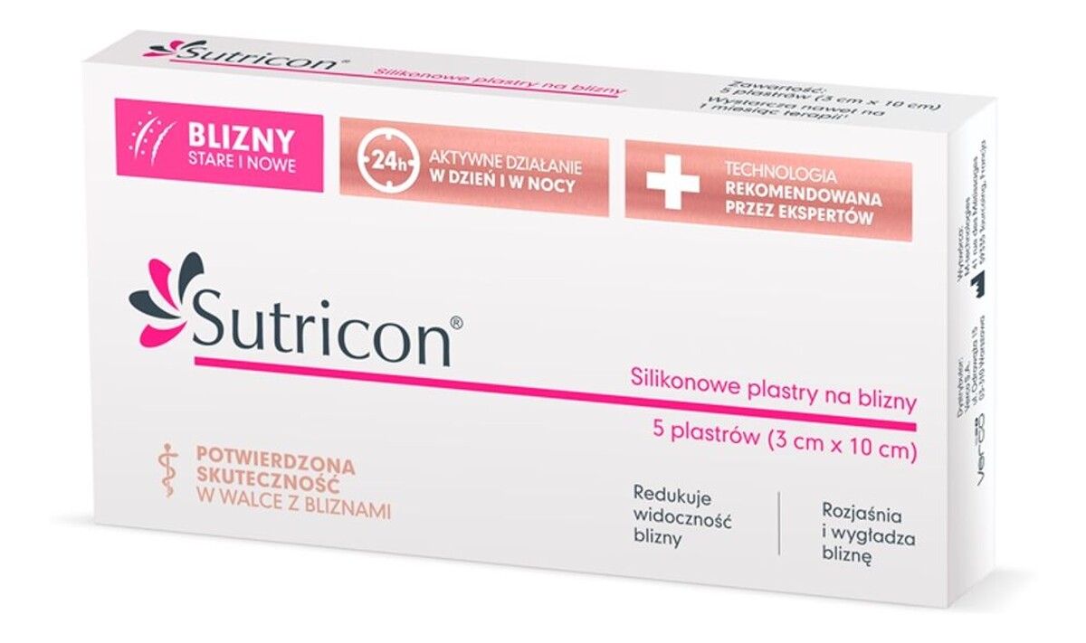 Silikonowe plastry na blizny 3 cm x 10 cm 5 sztuk