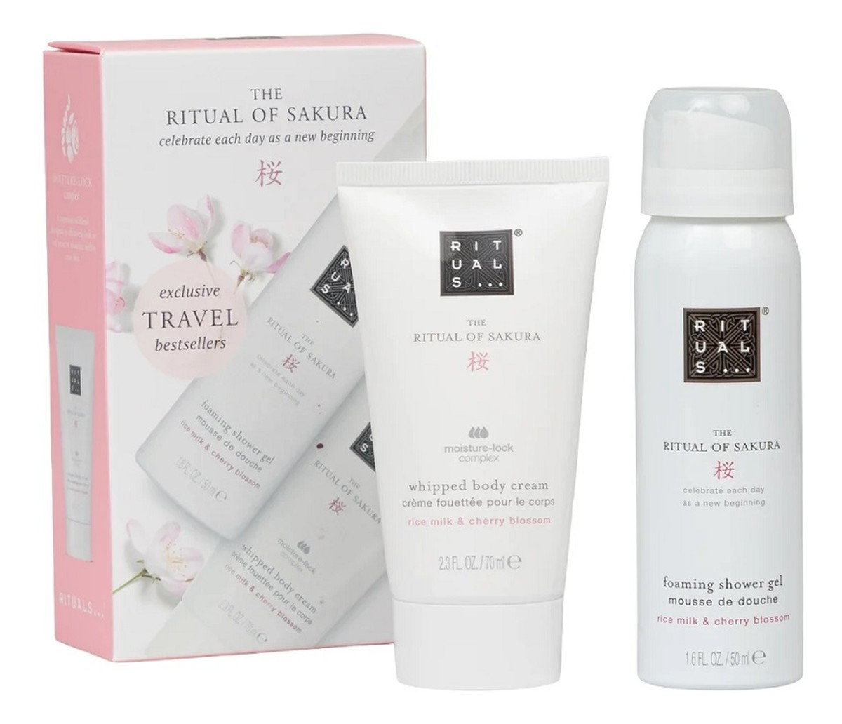 zestaw pianka pod prysznic w żelu 50ml + krem do ciała 70ml