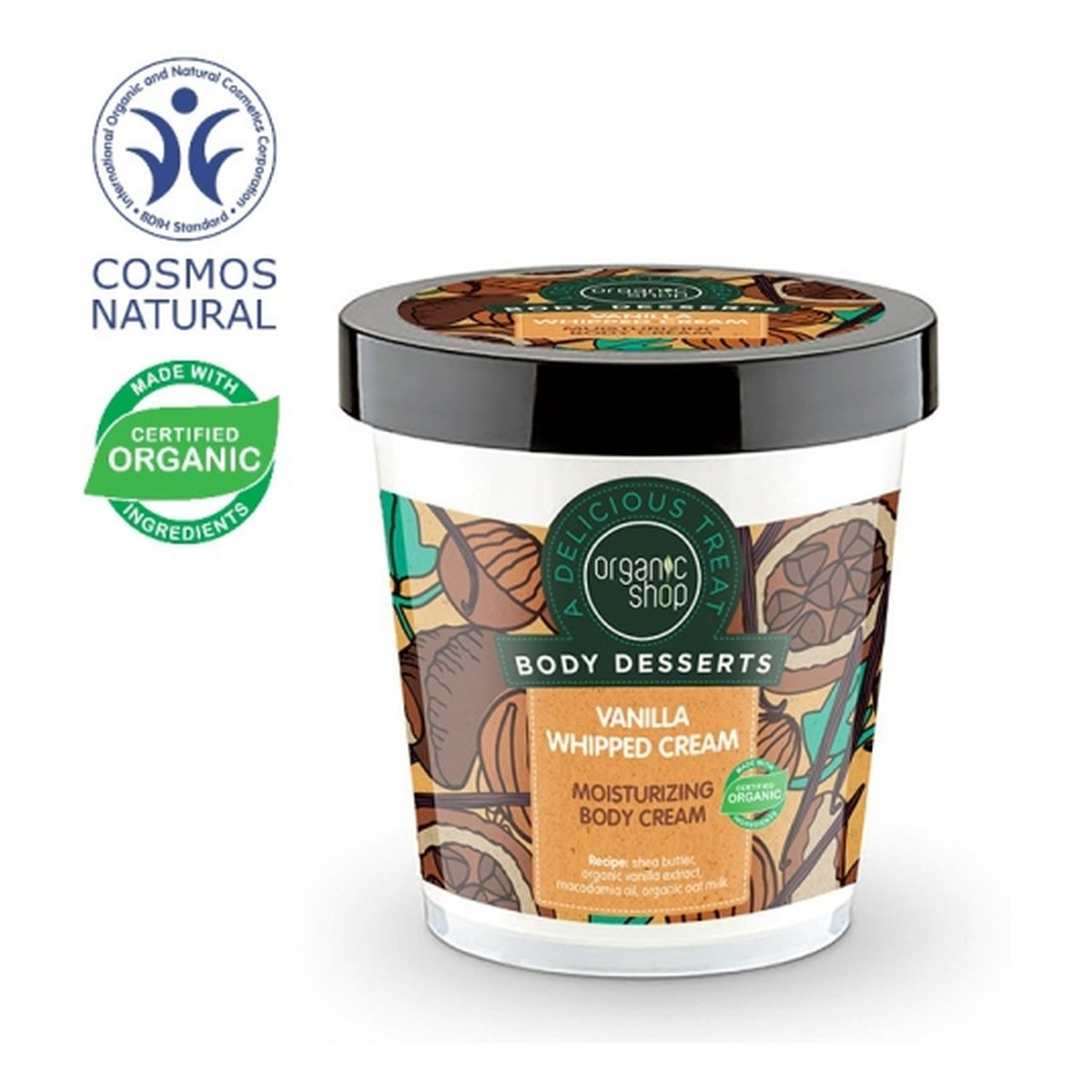 Organic Shop Vaniliowa Śmietanka Body Desserts Nawilżający Krem Do Ciała 450ml