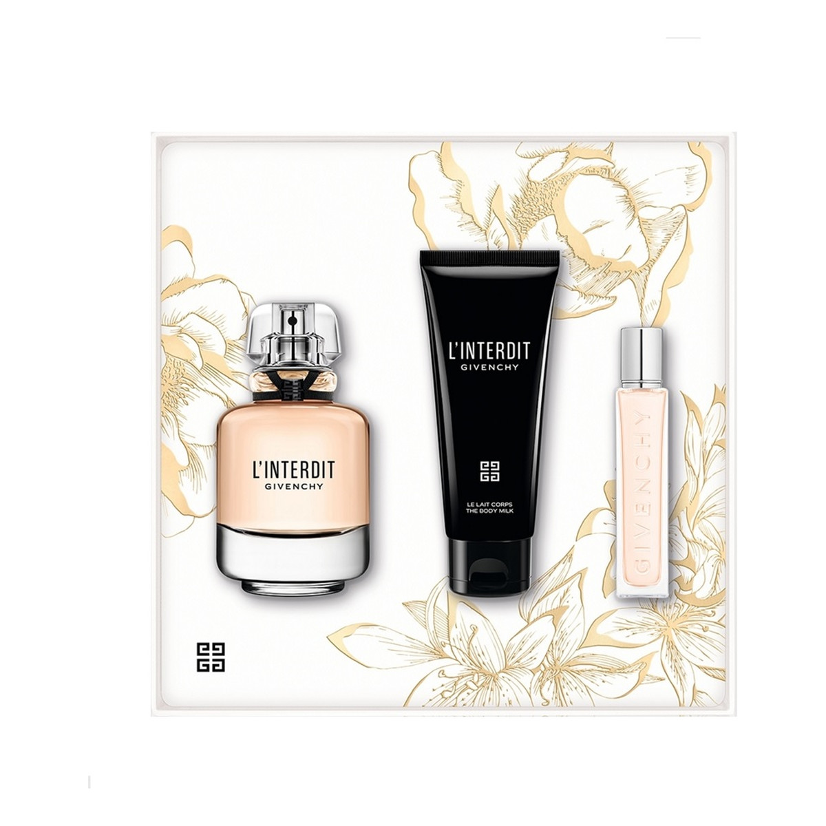 Givenchy L'interdit zestaw woda perfumowana spray 80ml + mleczko do ciała 74ml + woda perfumowana spray 12,5ml