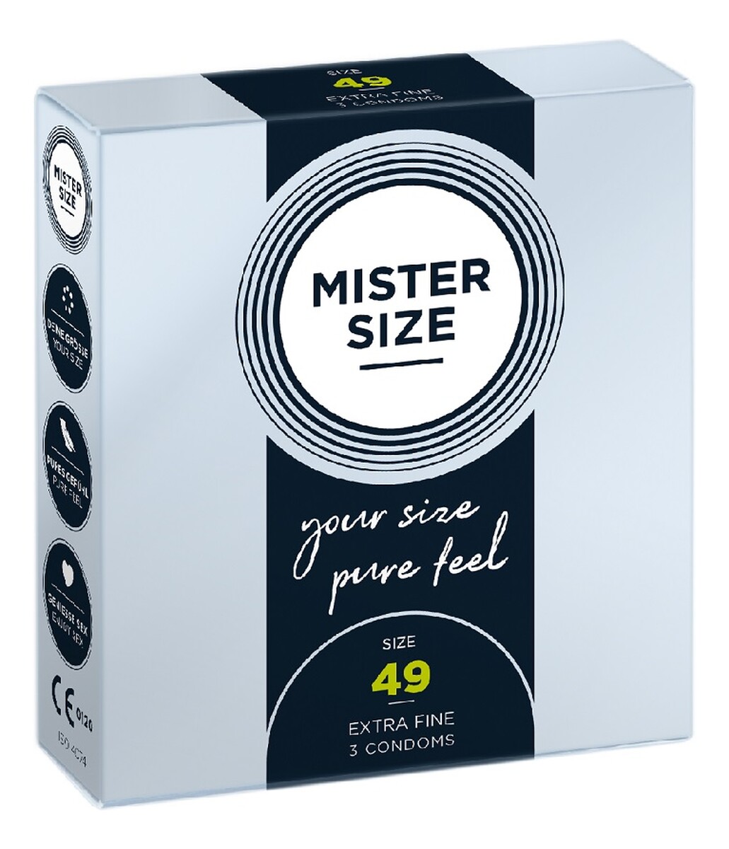 Condoms prezerwatywy dopasowane do rozmiaru 49mm 3szt.
