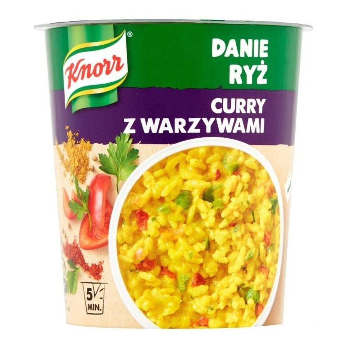 Knorr Gorący Kubek danie ryż Curry z Warzywami 73g