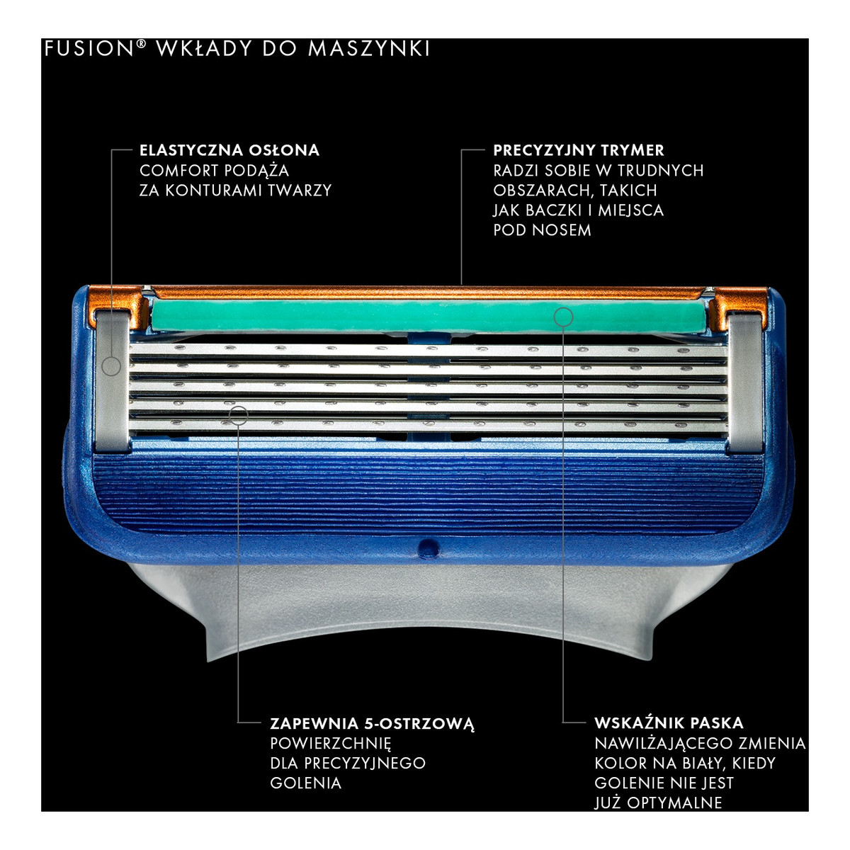 Gillette Fusion Wkłady Do Maszynki 4 szt.