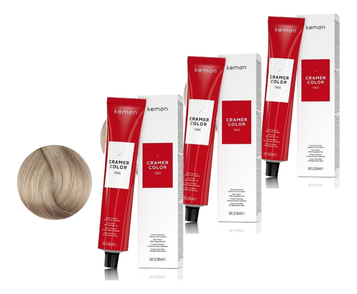 Kremowa farba do włosów z olejem kokosowym Ash Super Lightener 101 3szt.x100ml