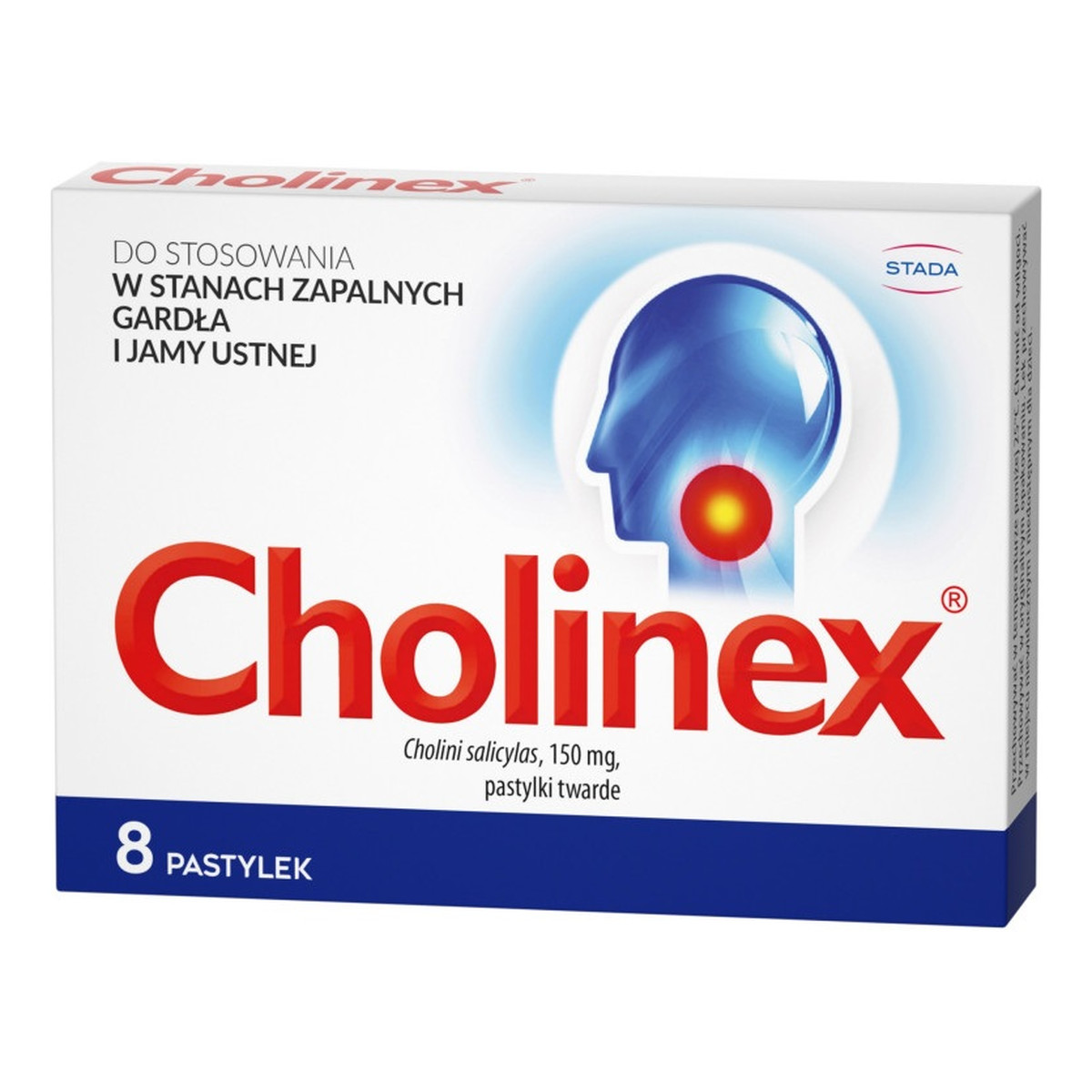 Cholinex Pastylki do ssania do stosowania w stanach zapalnych gardła i jamy ustnej 8szt.