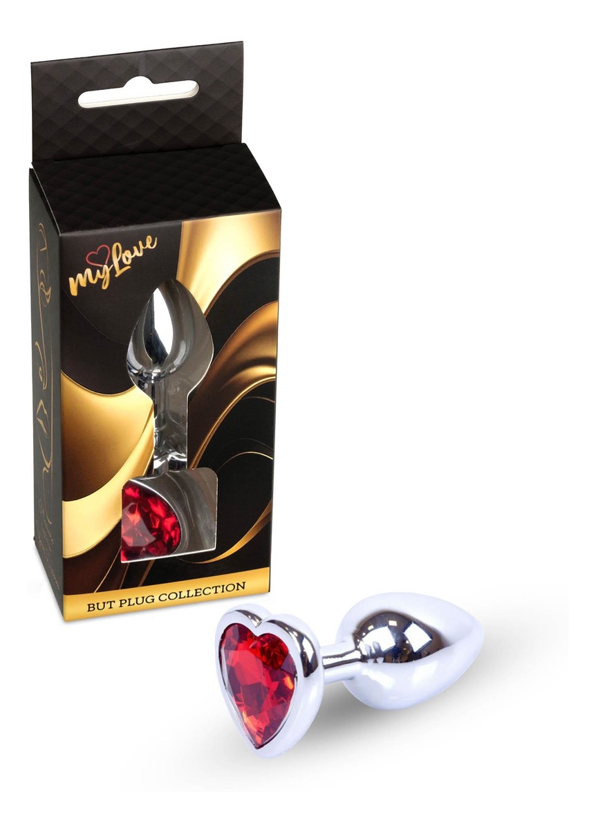 Jewellery Heart metalowy korek analny Silver Red