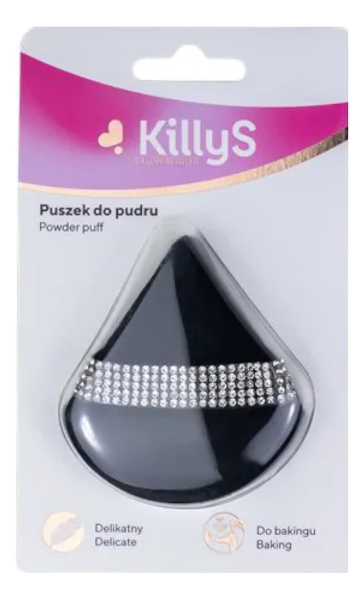 Puszek do Pudru Czarny z Kryształkami