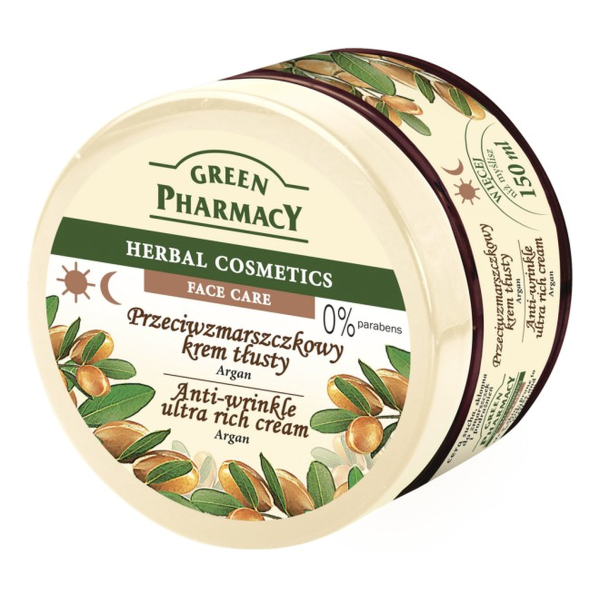 Green Pharmacy Herbal Cosmetics Face Care Przeciwzmarszczkowy Krem Tłusty Argan 150ml