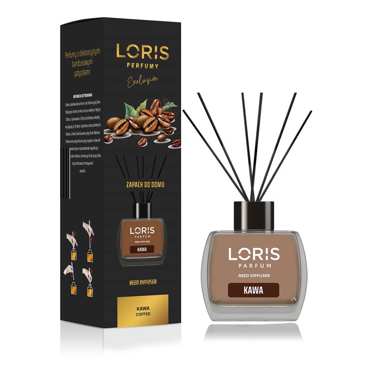 LORIS Reed diffuser dyfuzor zapachowy z patyczkami kawa Wizaż24
