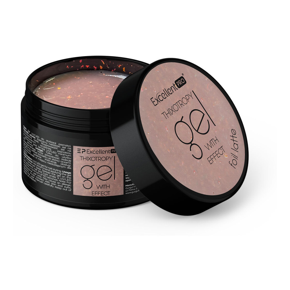 Excellent PRO Thixotropy Gel With Effect Żel budujący foil latte 50g