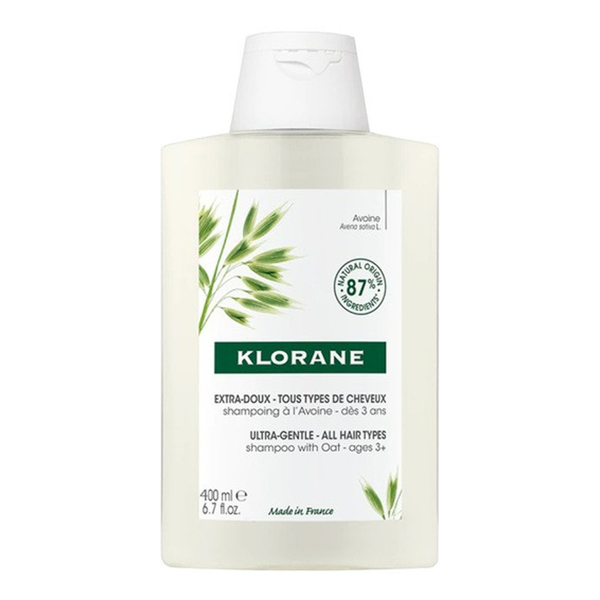 Klorane Ultra gentle shampoo delikatny szampon do włosów z mleczkiem owsianym 400ml