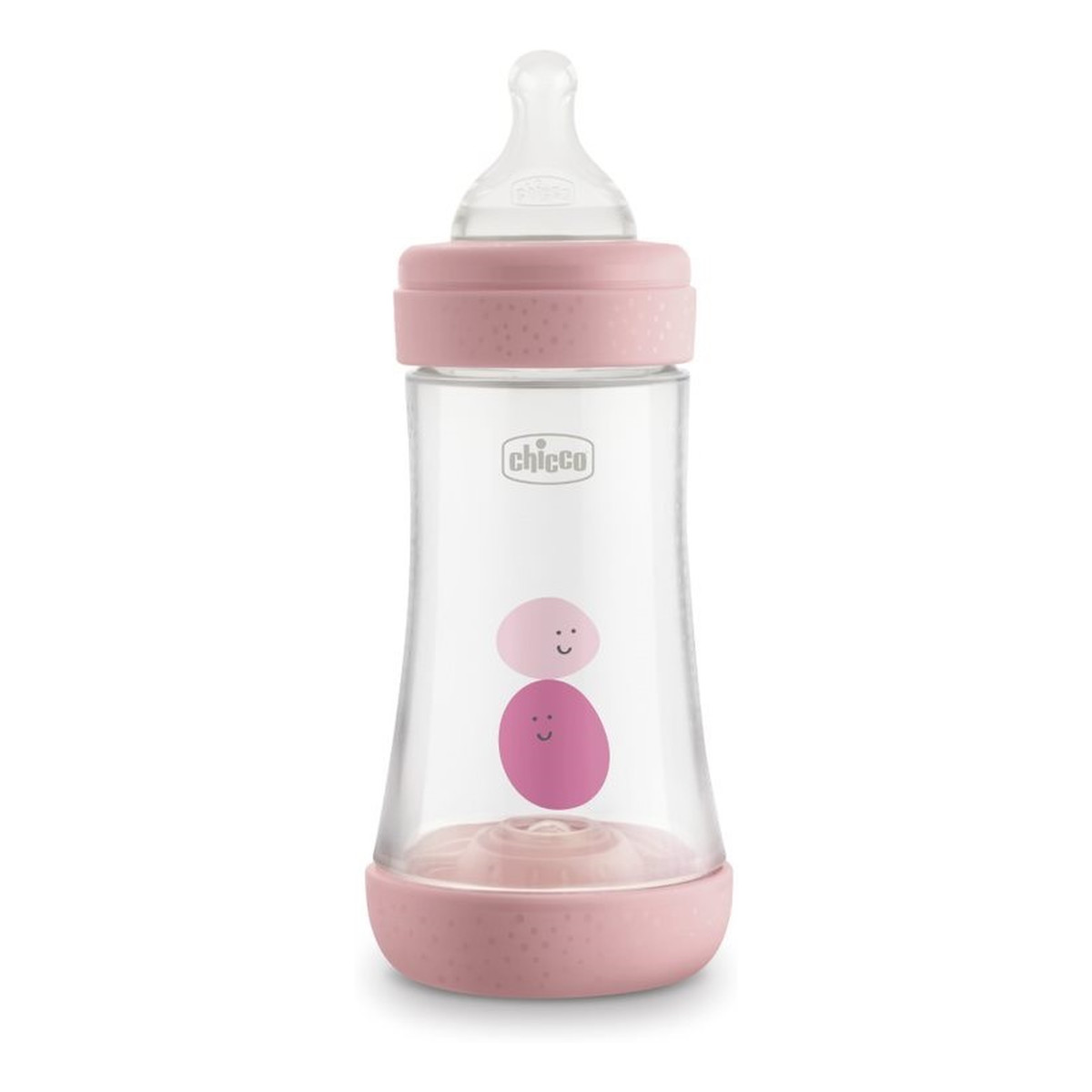 Chicco Perfect5 butelka antykolkowa ze smoczkiem silikonowym przepływ średni 2m+ girl 240ml