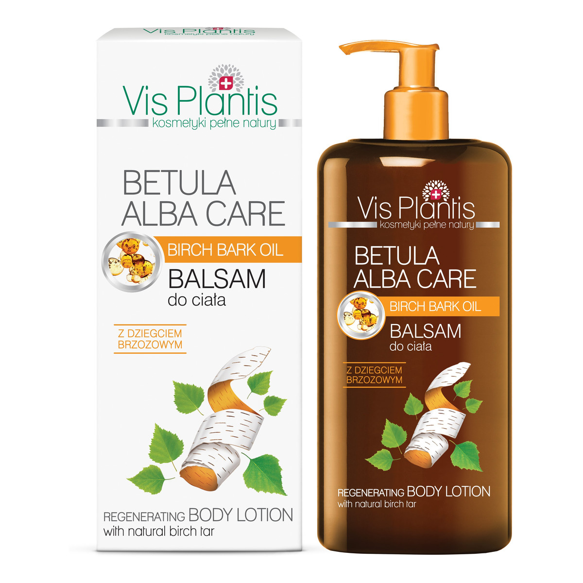 Vis Plantis Betula Alba Care Balsam Do Ciała Regenerujący Z Naturalnym Dziegciem Brzozowym 300ml