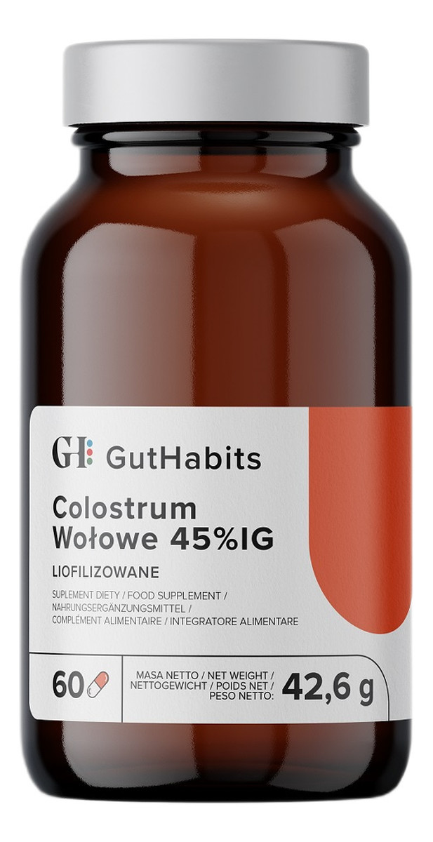 Colostrum Wołowe 45% IG suplement diety 60 Kapsułek