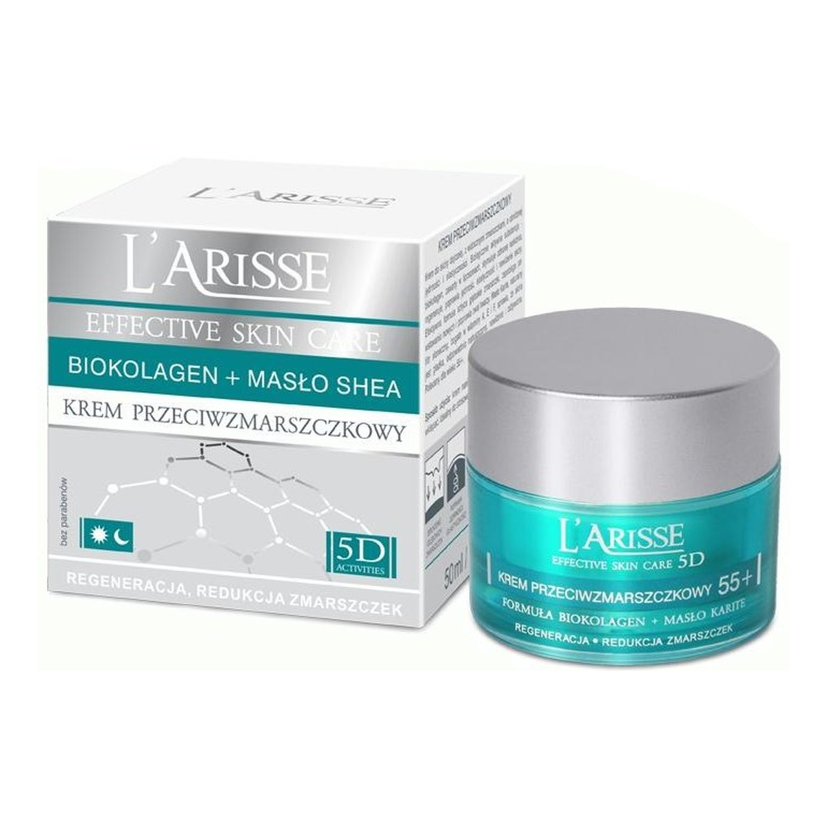 Ava Laboratorium L'ARISSE Krem przeciwzmarszczkowy 55+ formuła biokolagen + masło Karite 5D 50ml