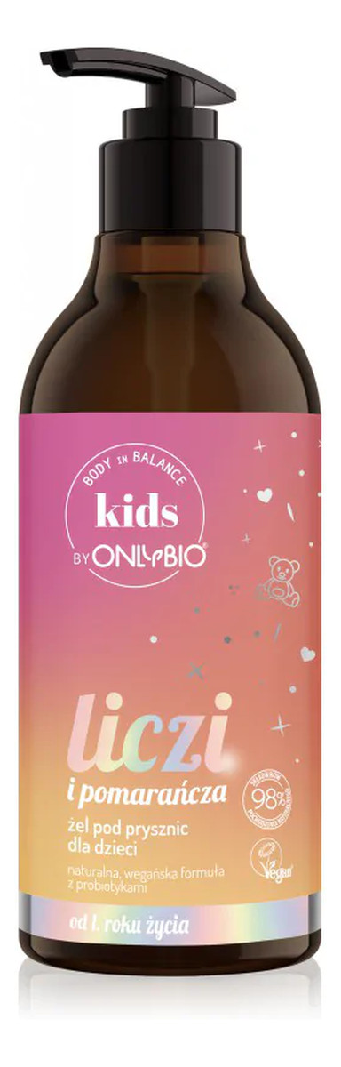 Kids Żel do mycia ciała dla dzieci Liczi i Pomarańcza