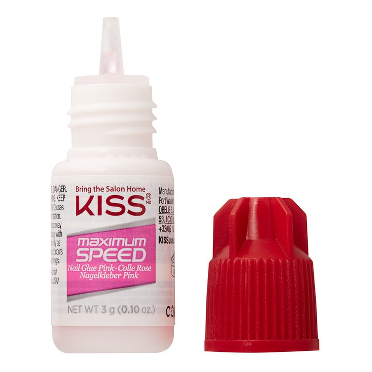 Kiss Szybkoschnący klej do paznokci maximum speed-różowy 3g