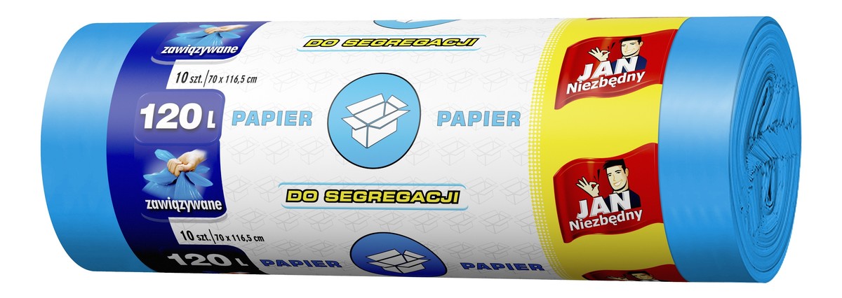 Worki do segregacji śmieci niebieskie 120l papier 1op.-10szt