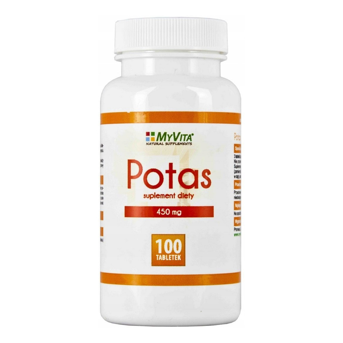 MyVita Potas 450mg suplement diety 100 tabletek